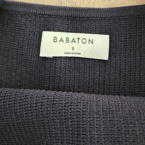 ARITZIA BABATON Sculpt Knit Squareneck Ribbed Tank Top Black and White in Small - Picture 3 of 9